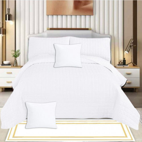 COBERTOR DE 6 UNIDADES PARA CAMA 60 O 54 (QUEEN O MATRIMONIAL) COLOR BLANCO